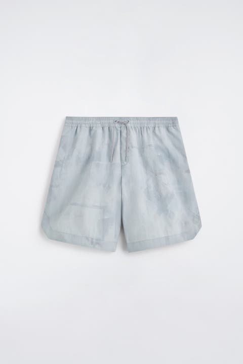 Nylon Wide-leg Drawstring Swim Shorts