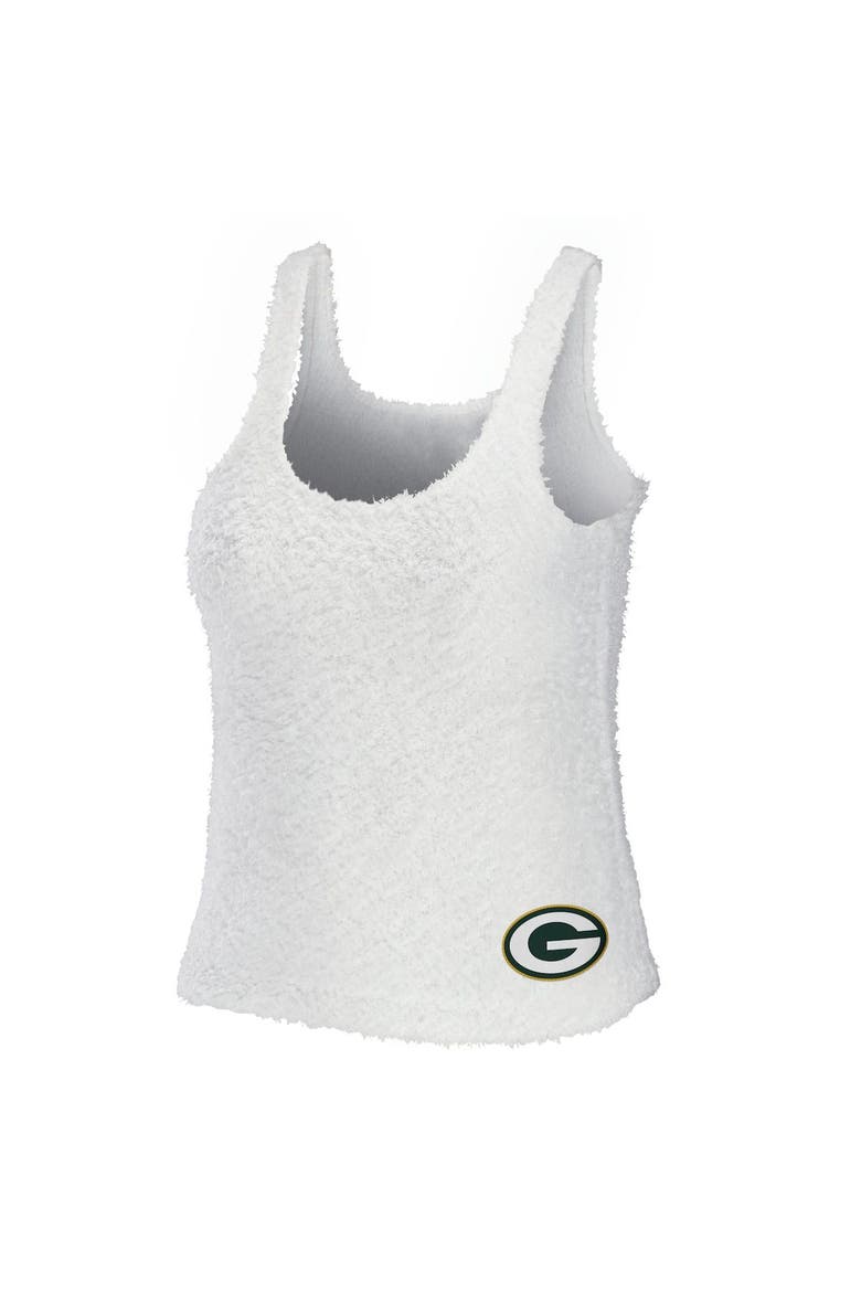 Women's WEAR by Erin Andrews Cream Green Bay Packers Cozy Scoop Neck Tank Top & Pants Sleep Set, Alternate, color, Cream