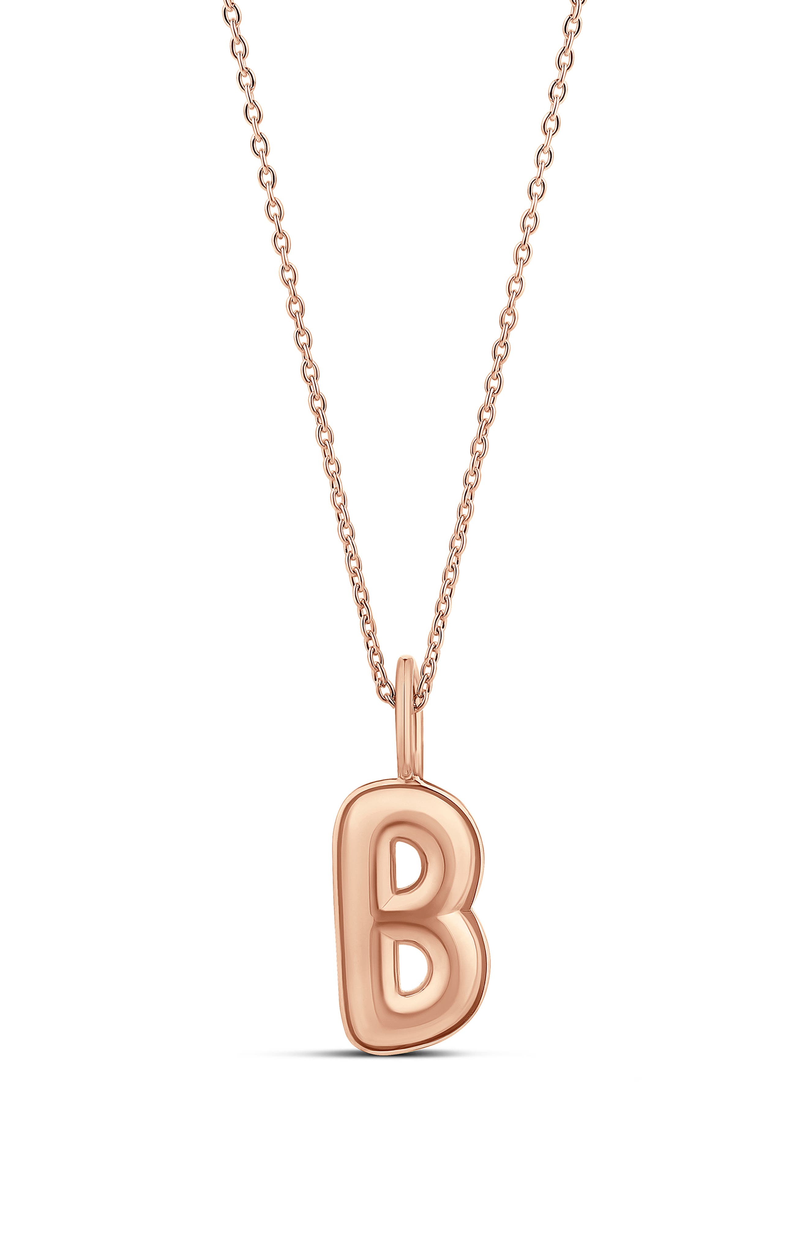 Shymi Bubble Letter Initial Charm Necklace In Gold
