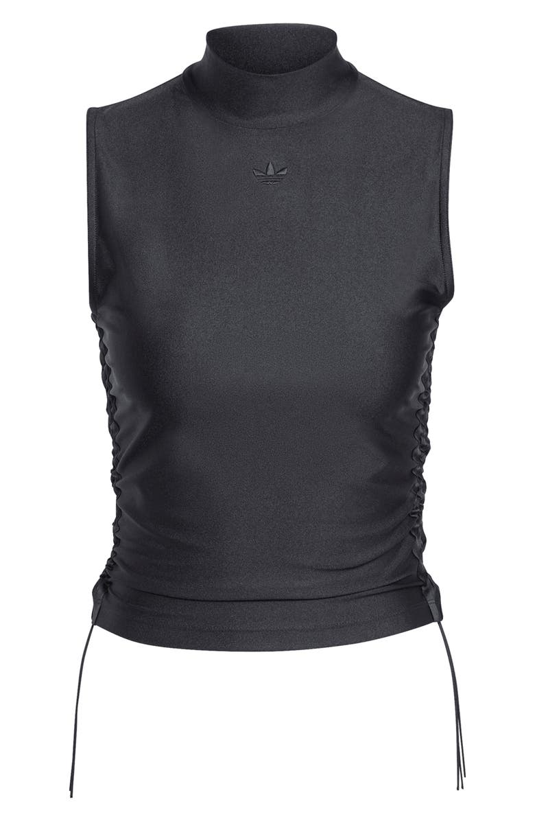 adidas Lifestyle Ruched Mock Neck Sleeveless Top, Alternate, color, 