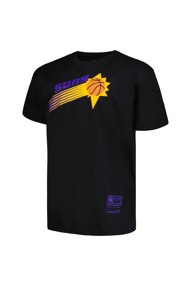 Men's Mitchell & Ness Black Phoenix Suns Big & Tall Hardwood Classics Vintage Logo T-Shirt, Alternate, color, Black