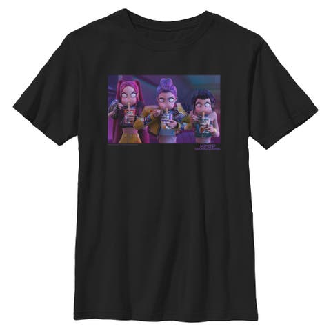 Boy's KPop Demon Hunters Rumi, Mira and Zoey Ramyeon  Graphic T-Shirt