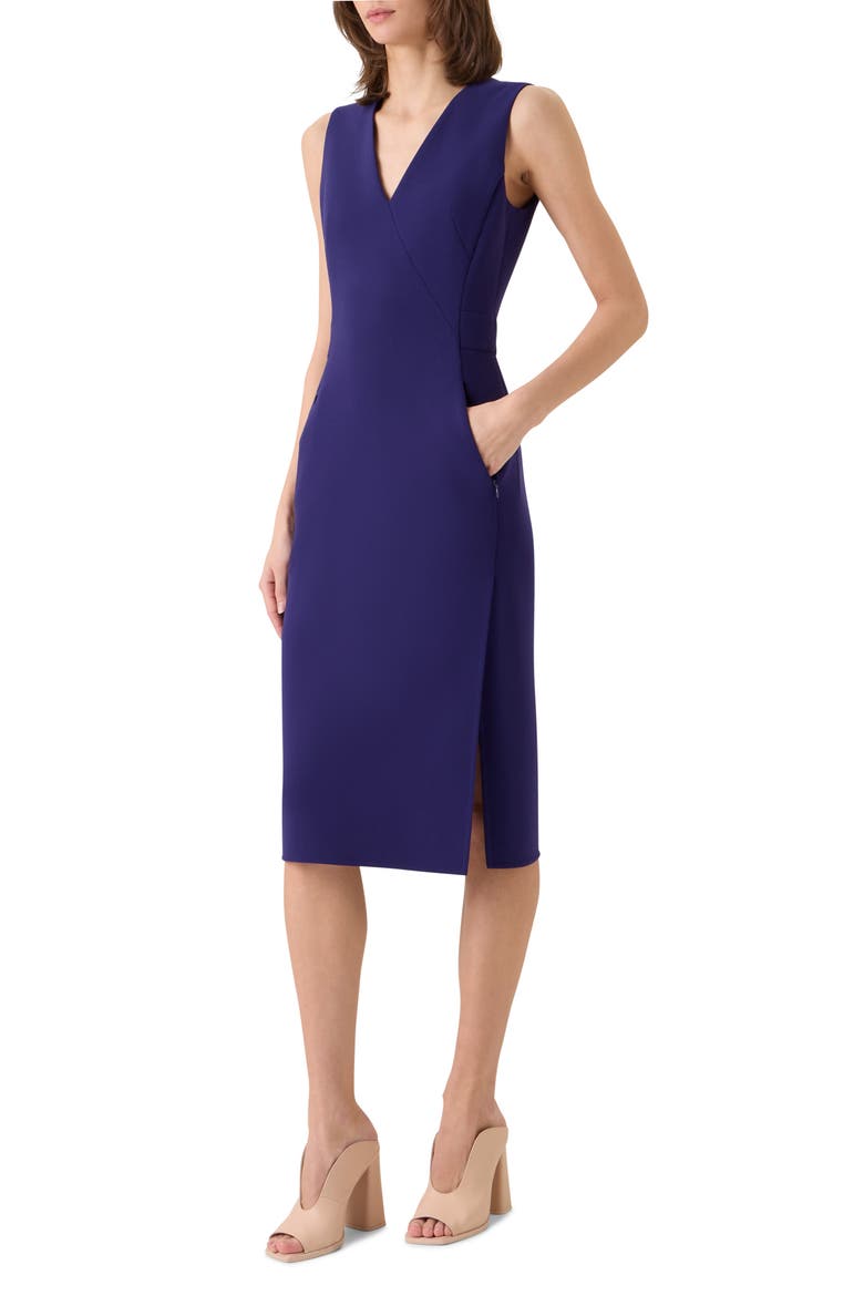 Stretch Wool Sheath Dress, Alternate, color, DARK PURPLE