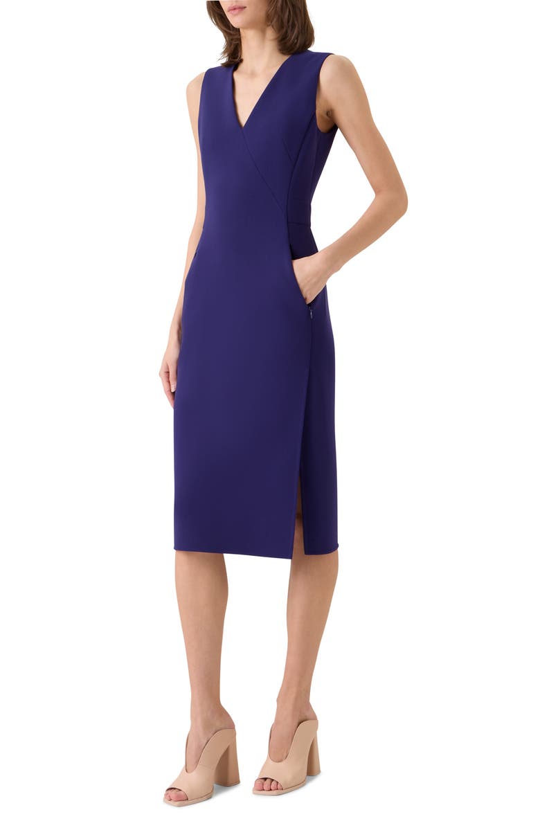 Akris Stretch Wool Sheath Dress, Alternate, color, Dark Purple
