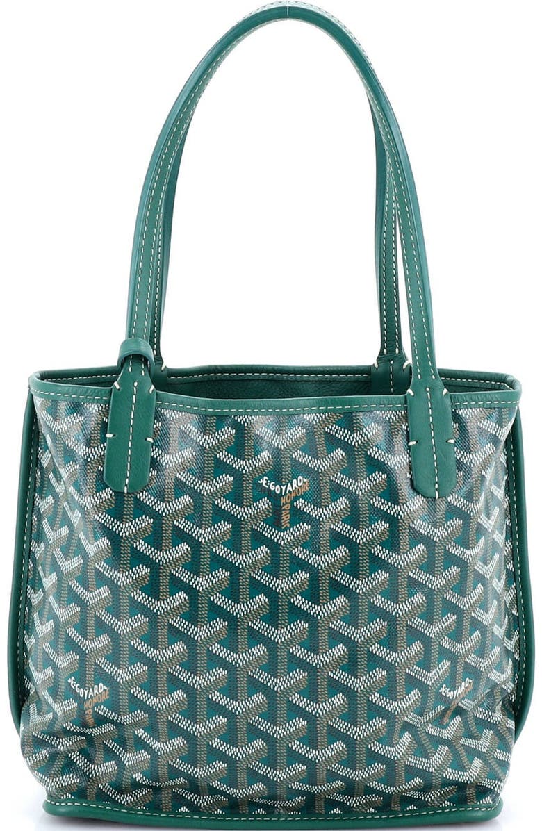 Pre-Owned Goyard Anjou Reversible Tote Coated Canvas Mini, Main, color, Green