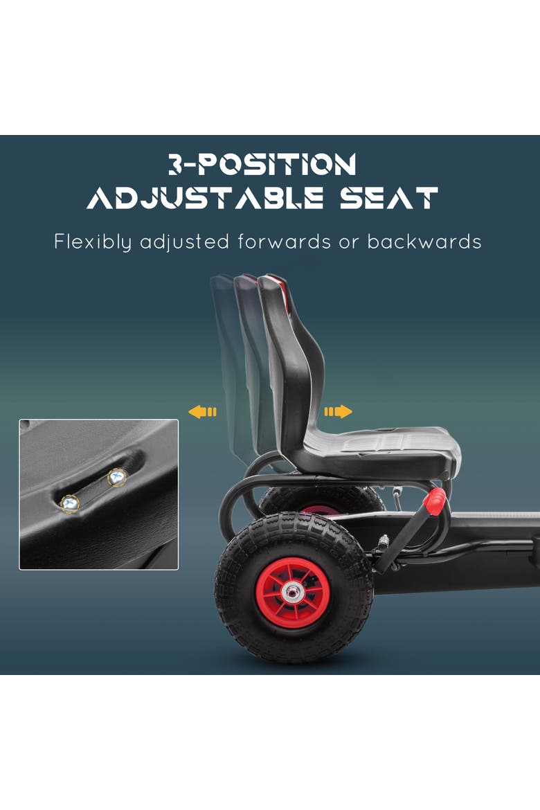 Ergonomic Pedal Go Kart with Wear-Resistant Tread, Alternate, color, Red