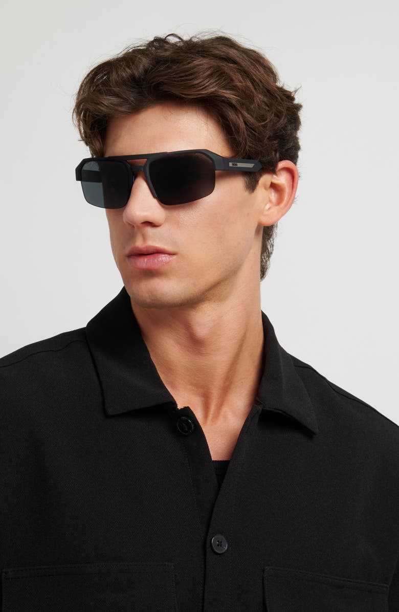 BOSS 64mm Sunglasses, Alternate, color, Black/ Grey