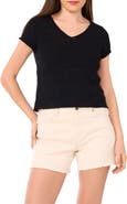 Vince Camuto Short Sleeve Organic Cotton Blend Sweater