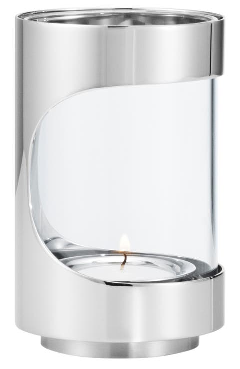 Chrome Contours Tealight Candle Holder