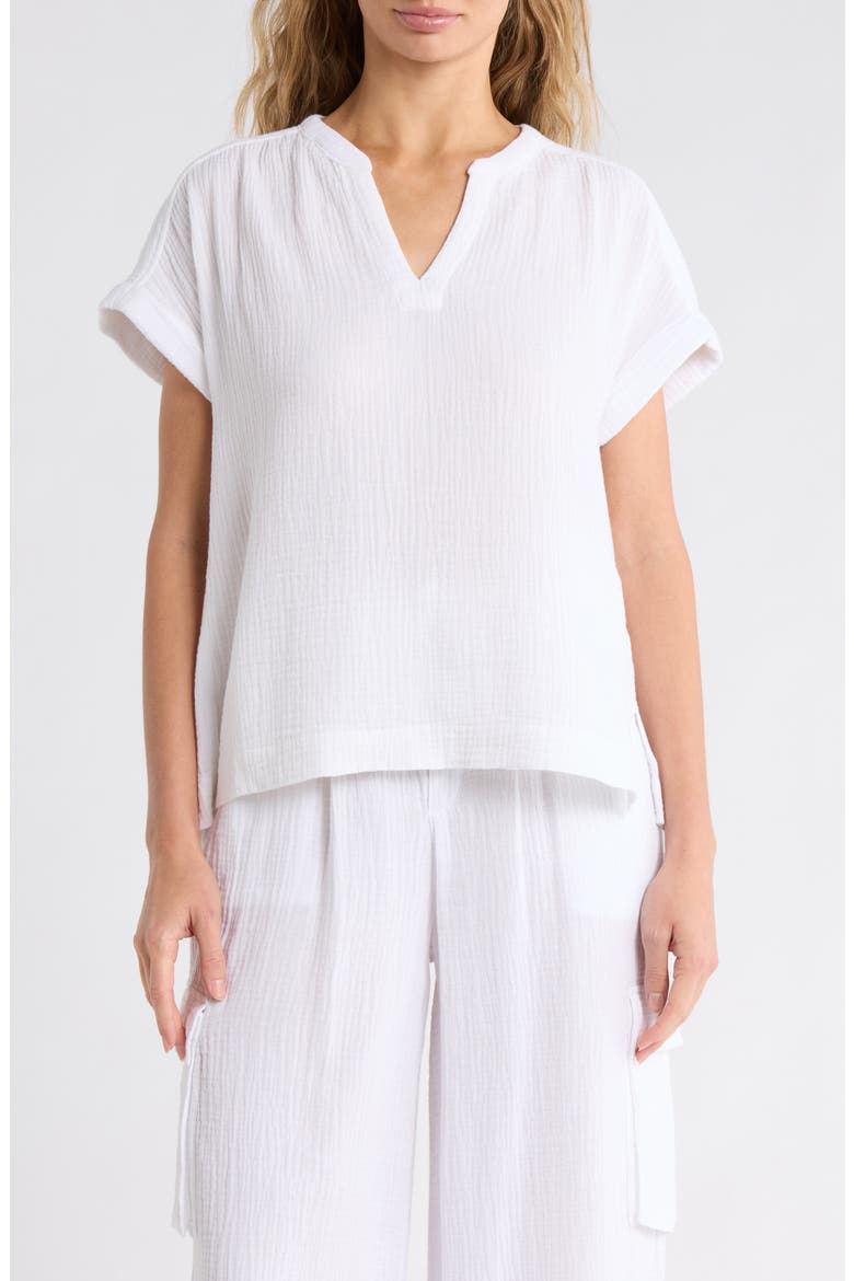 Saint Tropez Gauze Top, Main, color, WHITE