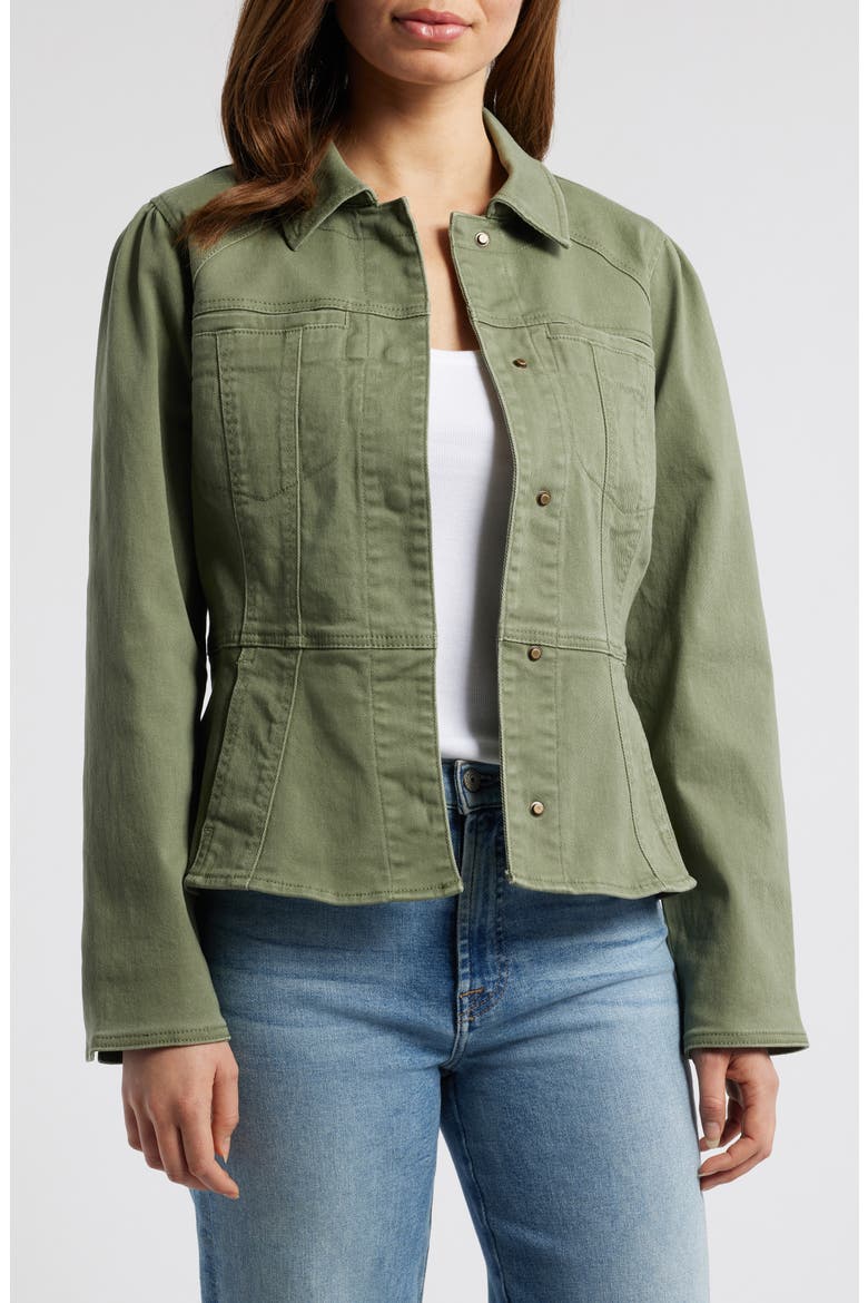 Peplum Jacket, Main, color, LILY PAD