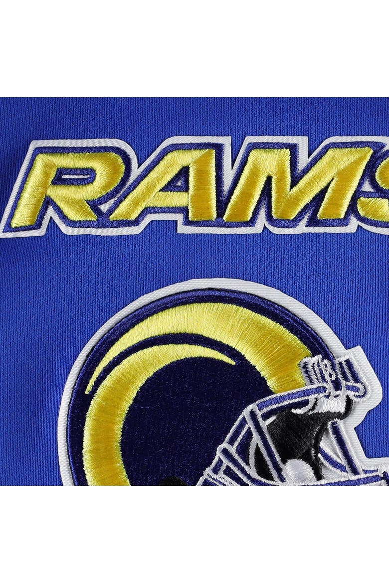 Men's Pro Standard Royal Los Angeles Rams Mash Up Pullover Sweatshirt, Alternate, color, Royal