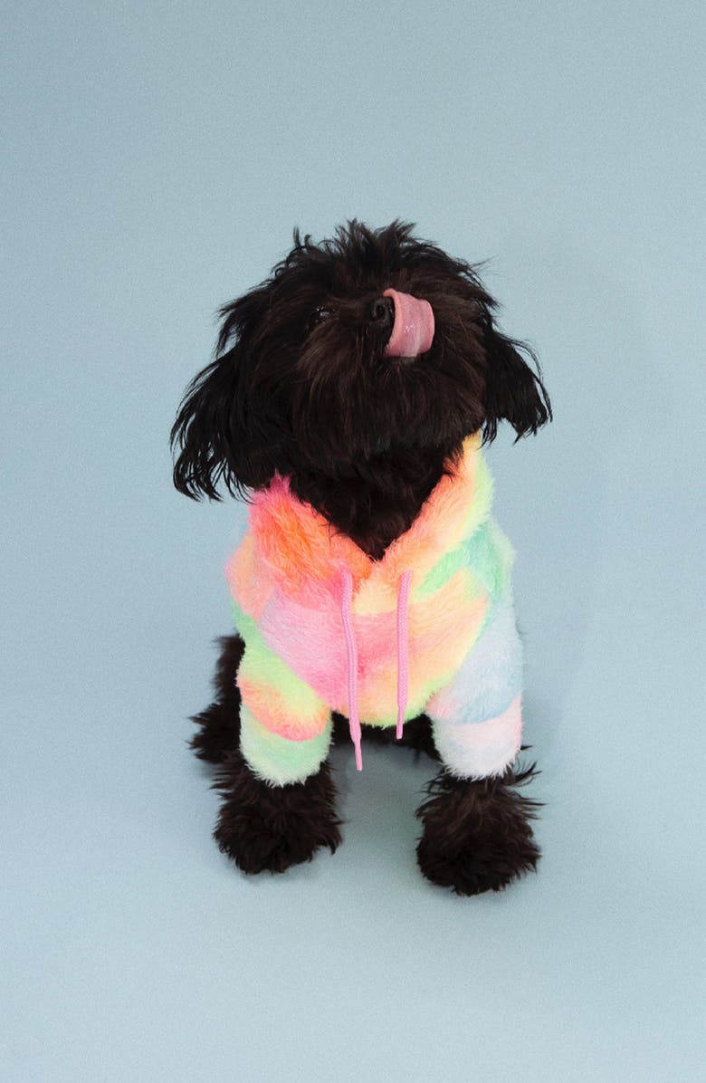 Little Beast Tie Dye Fleece Pet Hoodie, Alternate, color,