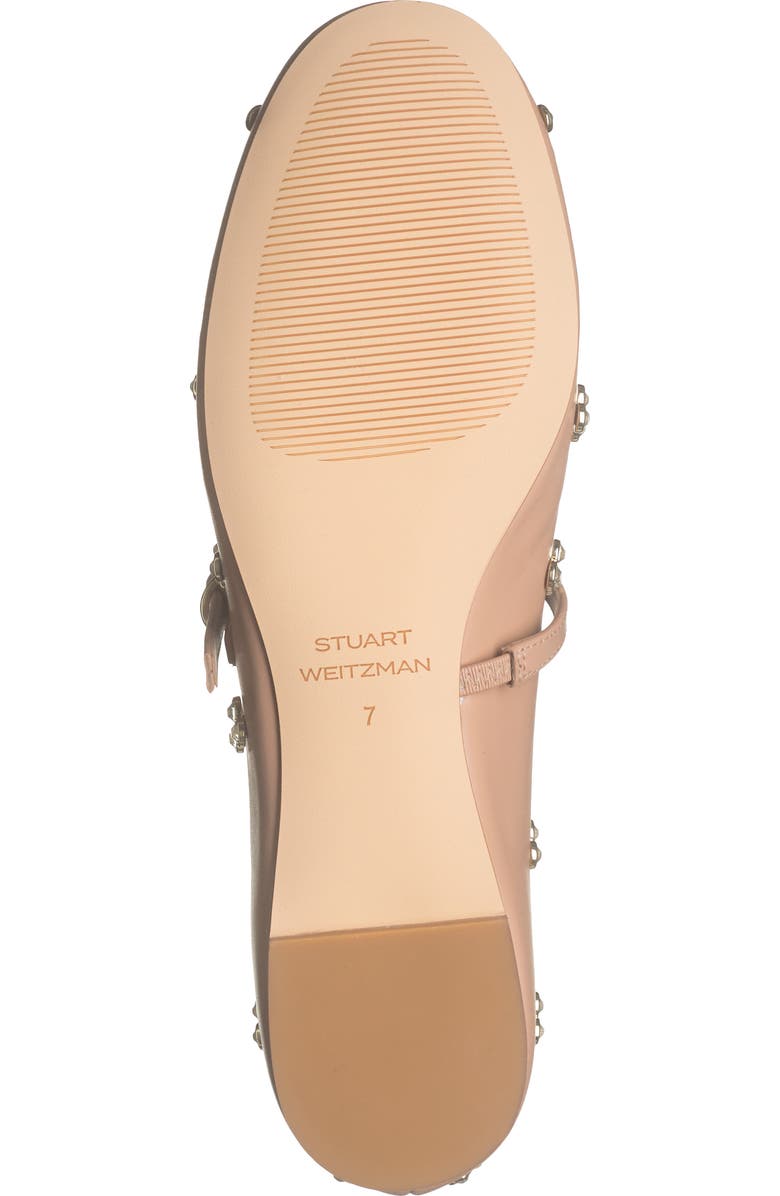 Stuart Weitzman Tammy Crystal Mary Jane Flat, Alternate, color, Golden Beige