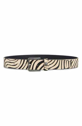 Kurt Geiger London Zebra Print Genuine Calf Hair Belt