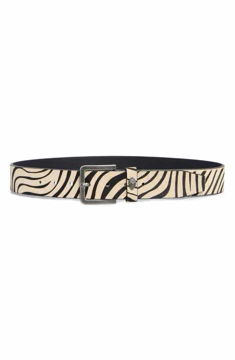 Kurt Geiger London Zebra Print Genuine Calf Hair Belt
