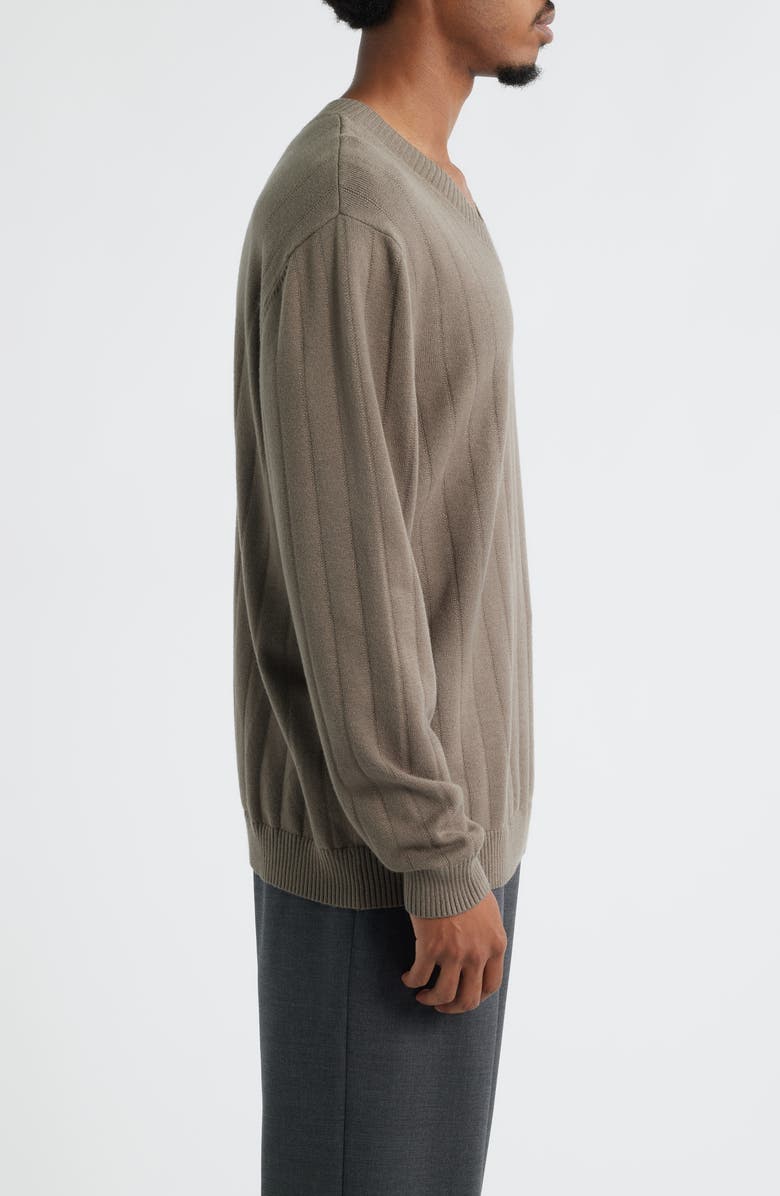 Open Edit V-Neck Sweater, Alternate, color, Olive Brown
