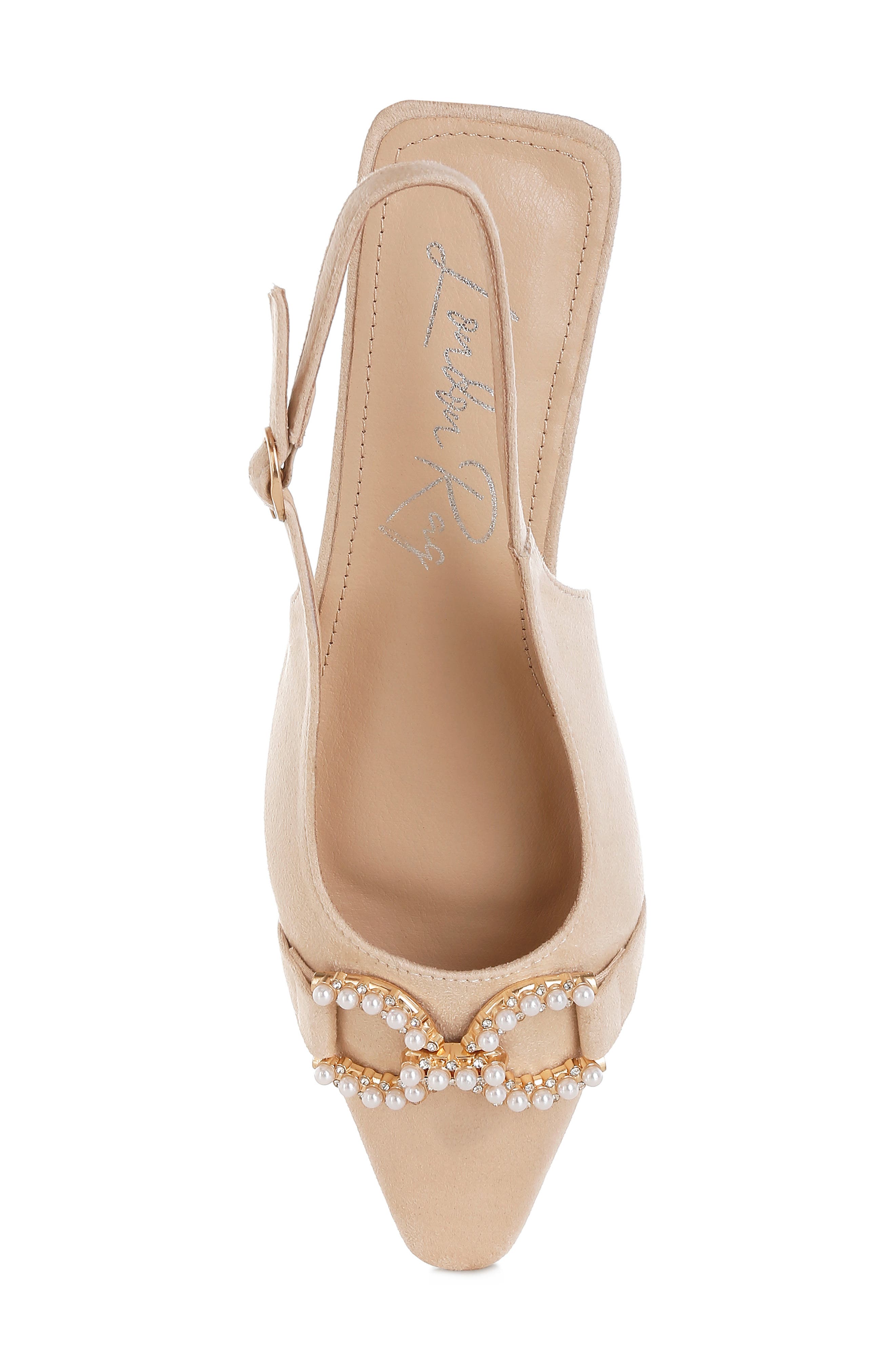 Salova Embellished Slingback Pump, Alternate, color, BEIGE