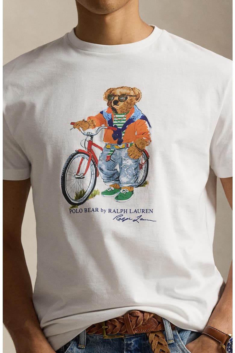 Classic Fit Polo Bear Graphic T-Shirt, Alternate, color, WHITE- SUMMER BEAR