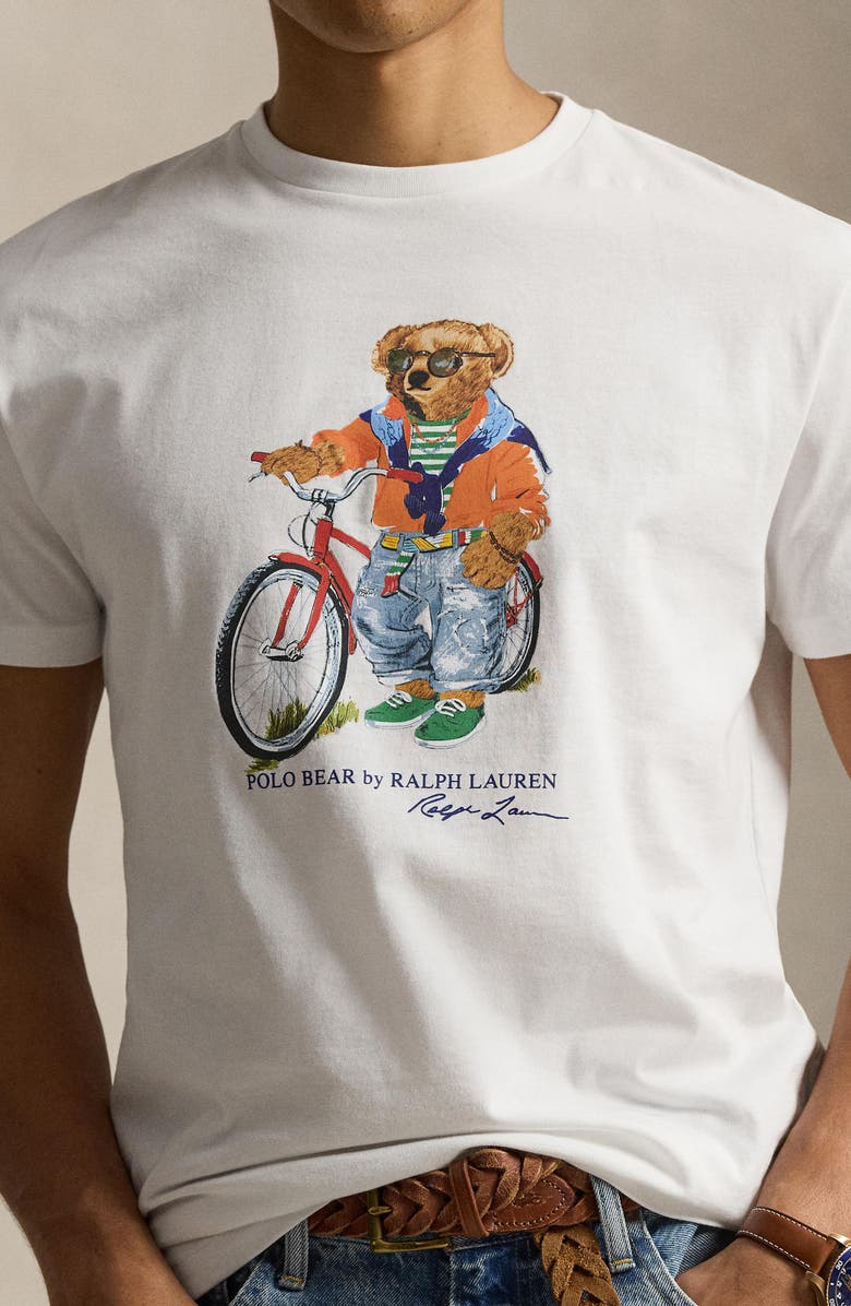 Polo Ralph Lauren Classic Fit Polo Bear Graphic T-Shirt, Alternate, color, White- Summer Bear