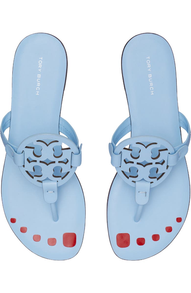 Tory Burch Miller Nail Polish Thong Slide Sandal, Alternate, color, Pale Blue