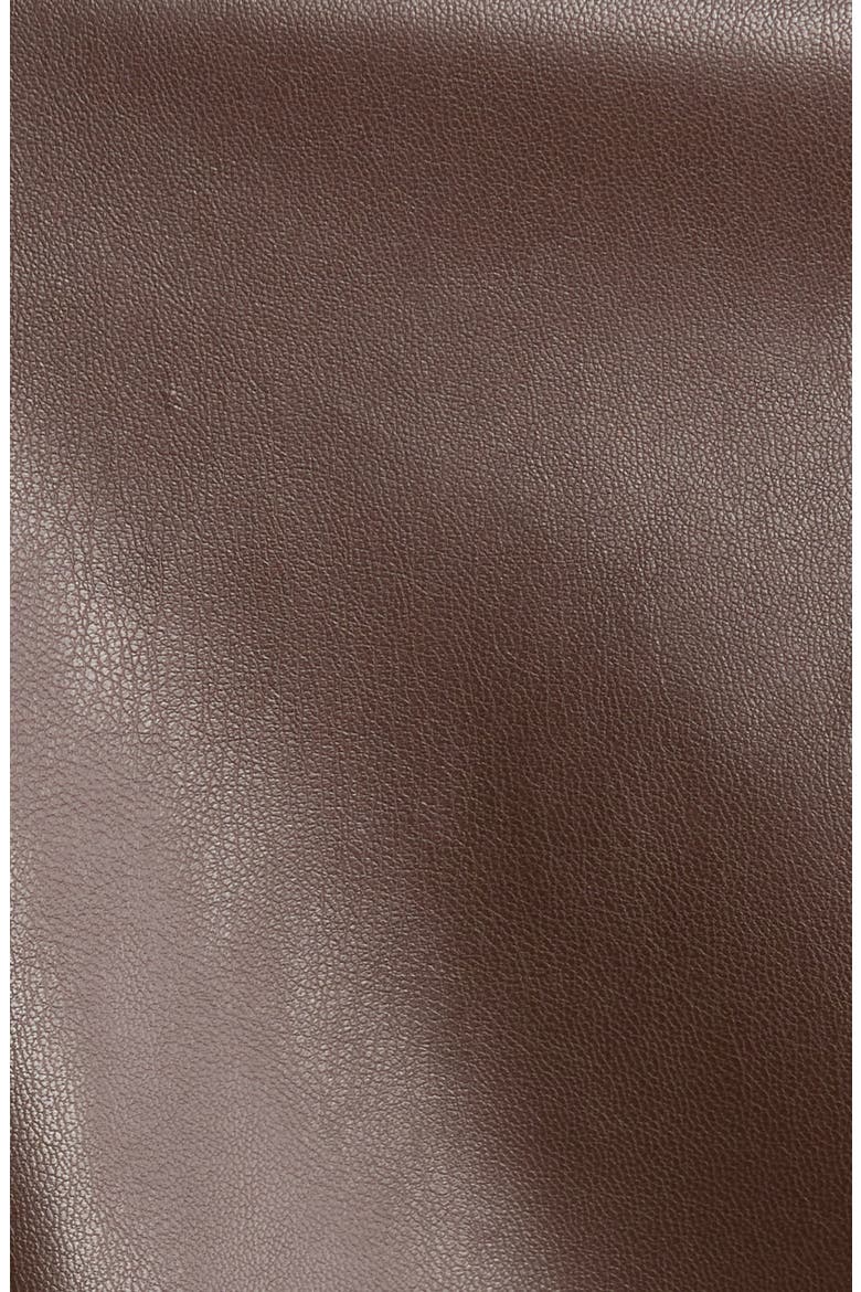 Camryn Faux Leather Strapless Top, Alternate, color, CHOCOLATE