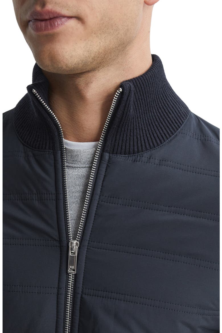 Trainer Quilted & Ribbed Hybrid Jacket, Alternate, color, NAVY