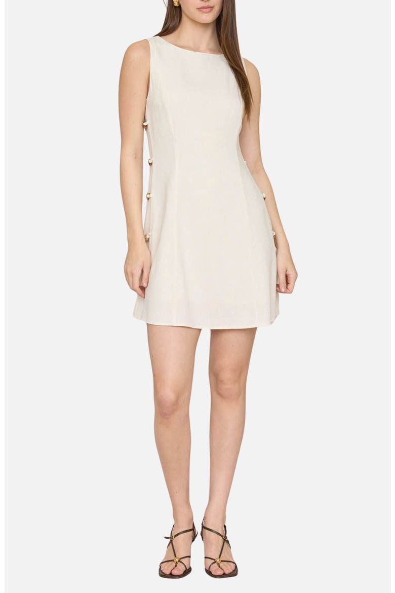 Side Button Sleeveless Minidress, Main, color, NATURAL
