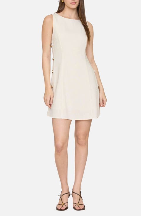 Side Button Sleeveless Minidress