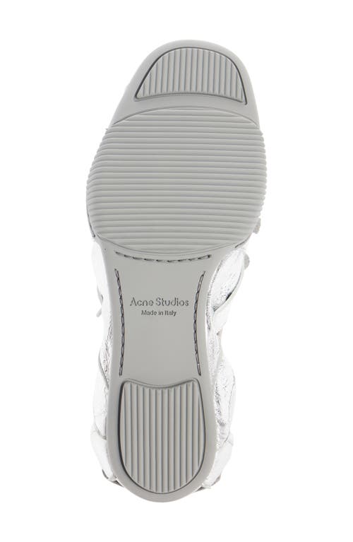 Acne Studios Ballerinas Aus Metallic-leder In Silver/grey