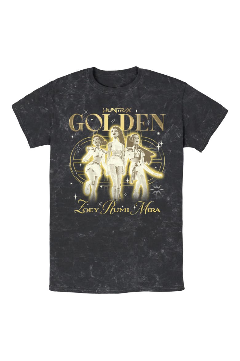 Mens KPop Demon Hunters Huntrix The Golden Girls T Shirt, Main, color, Black