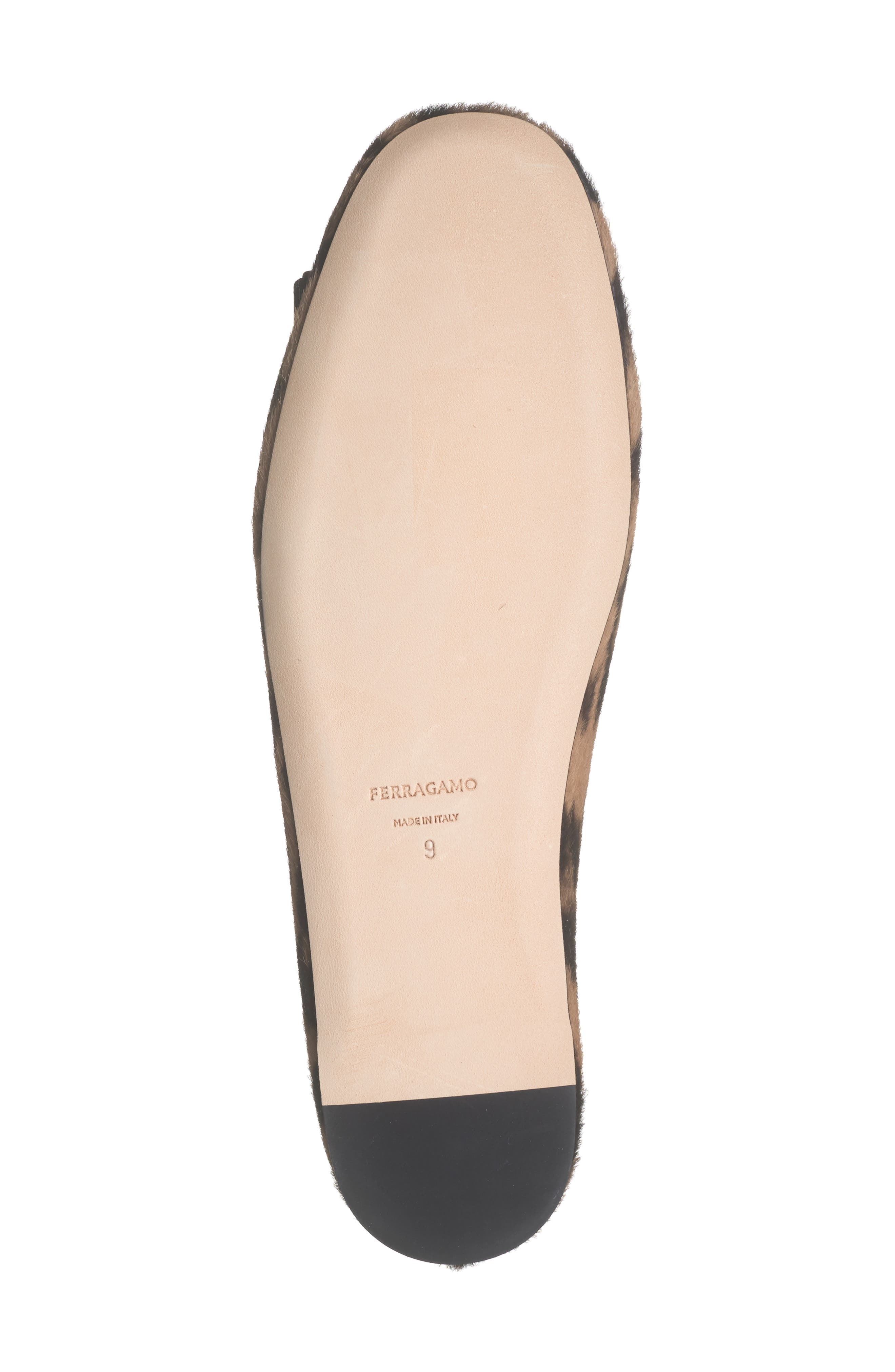 FERRAGAMO Vanna Genuine Calf Hair Ballet Flat, Alternate, color, Naturale