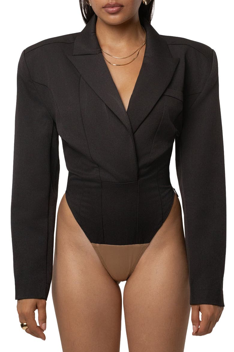 Dominica Structured Bodysuit, Main, color, Black