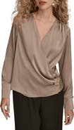 Donna Karan New York Hammered Satin Wrap Top