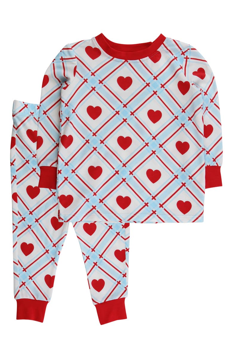 RuggedButts Kids' Blue Sweetheart Print Two-Piece Pajamas, Main, color, Blue