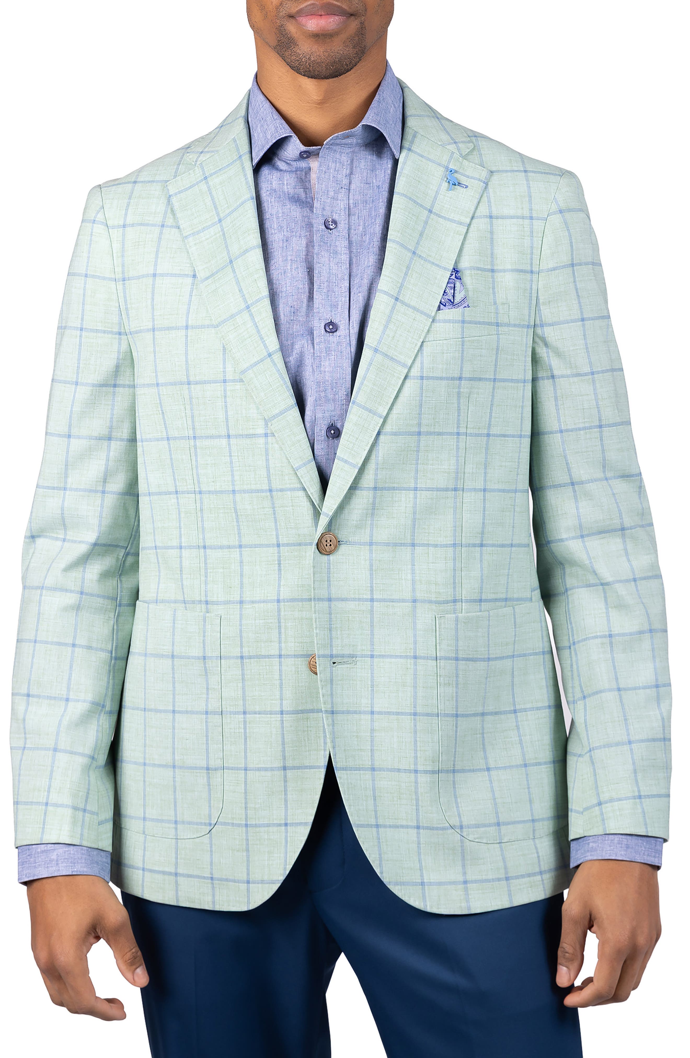 TailorByrd Mélange Yarn Dyed Windowpane Sport Coat