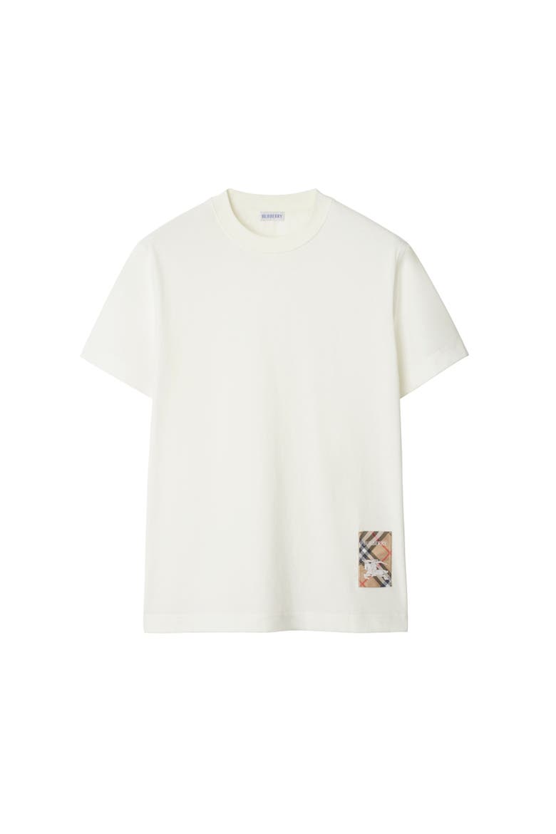 Check Label Cotton T-shirt, Alternate, color, Chalk white