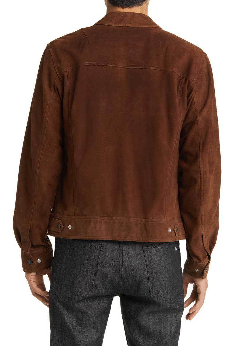 Owen Suede Trucker Jacket, Alternate, color, DKBRW