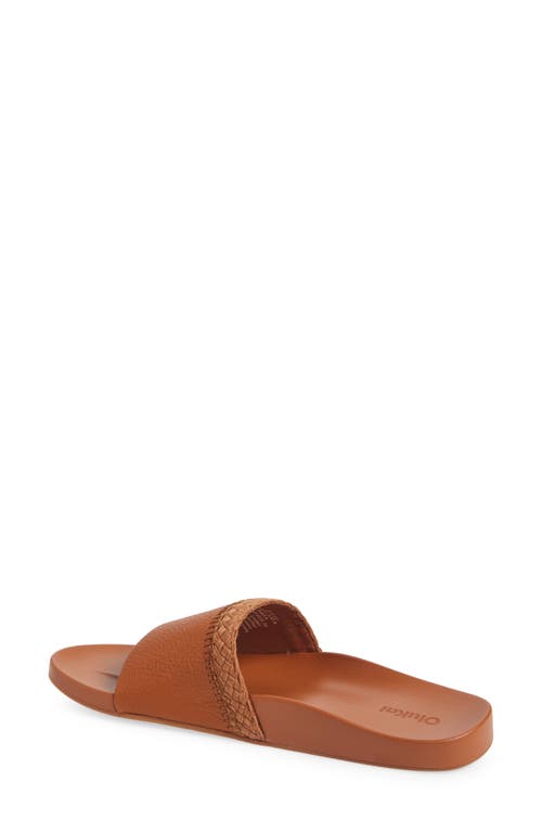 Olukai Pākea Leather Slide Sandal In Brown
