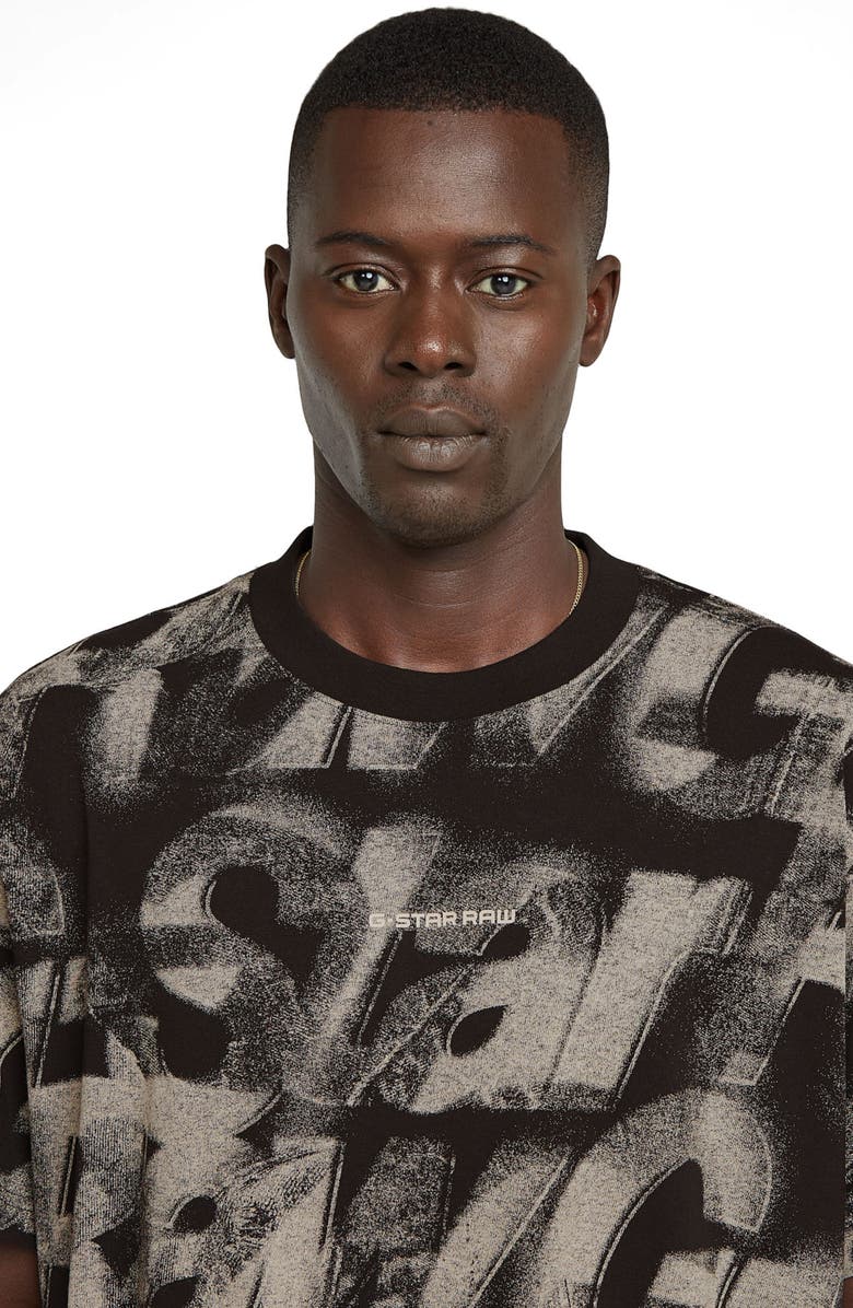G-STAR Sprayed Letters Loose Organic Cotton T-Shirt, Alternate, color,
