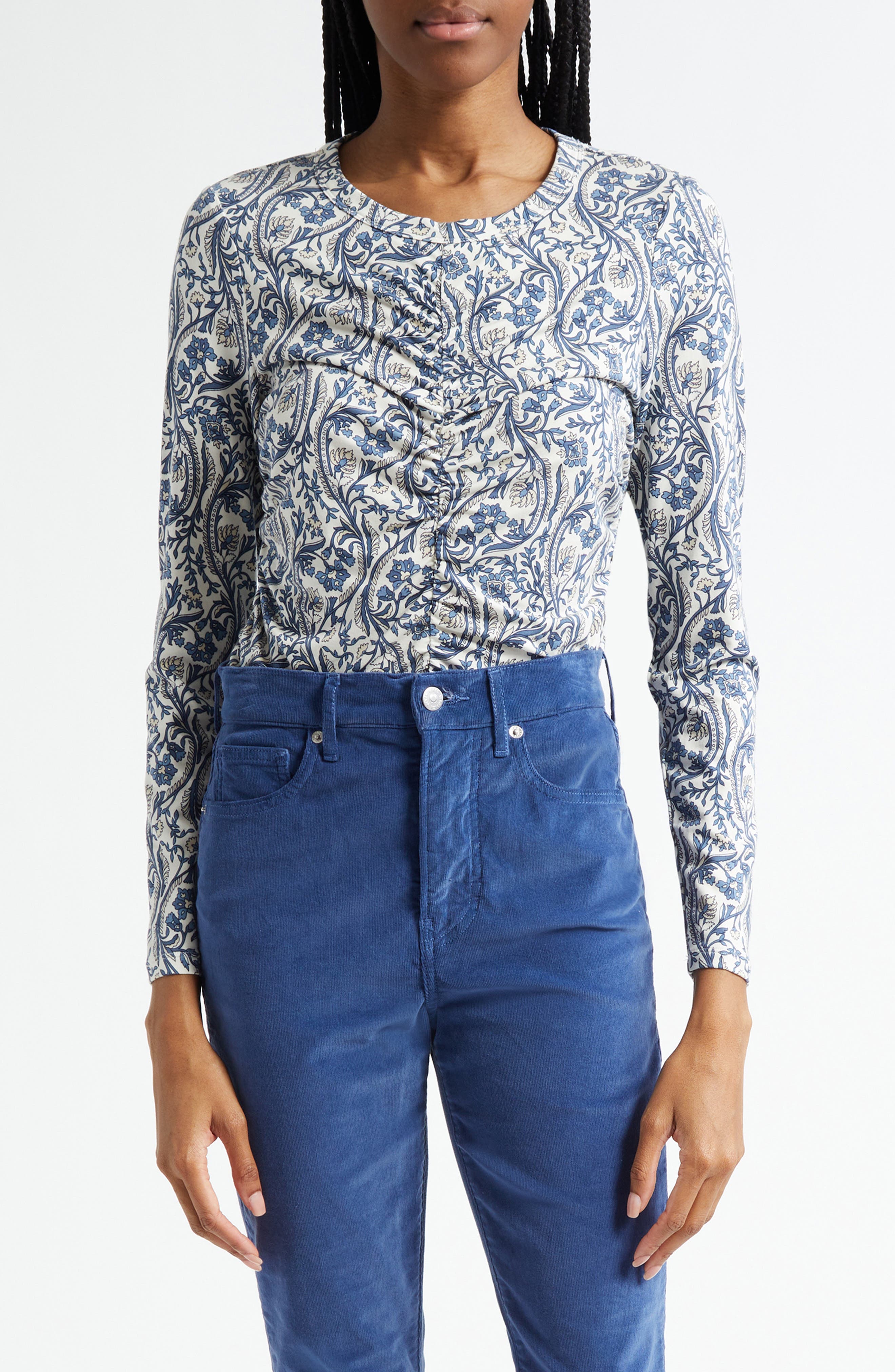 Veronica Beard Palma Floral Paisley Top