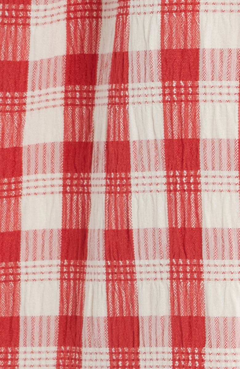 Lulus Spencer Smock Gingham Midi Dress, Alternate, color, Red/ White