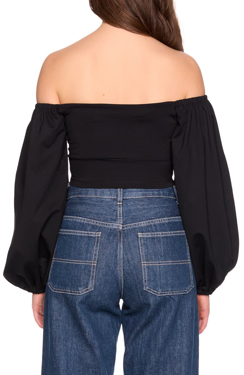 Susana Monaco Blouson Sleeve Off the Shoulder Crop Top, Alternate, color, 