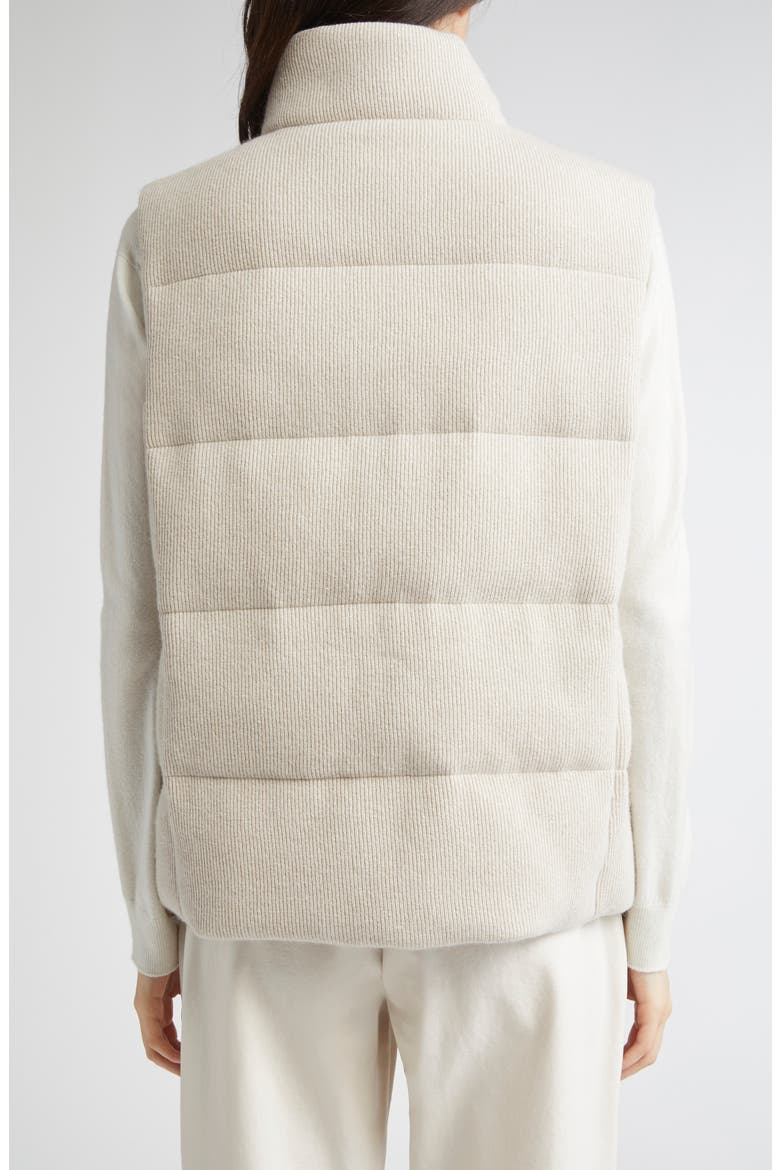 Sparkle Quilted Down Vest, Alternate, color, OFF WHITE