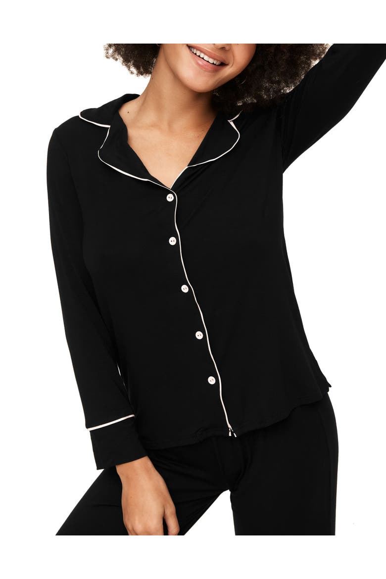 Matilda Long Sleeve Top & Pants Pajama Set, Alternate, color, Black