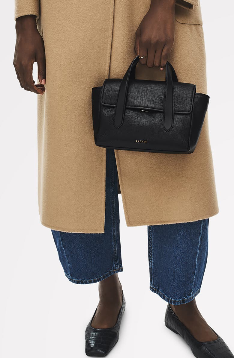 Radley Mayfair Lane Small Flapover Satchel Bag, Alternate, color, Black