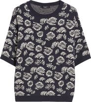 Weekend Max Mara Zufolo Floral Jacquard Crewneck Sweater