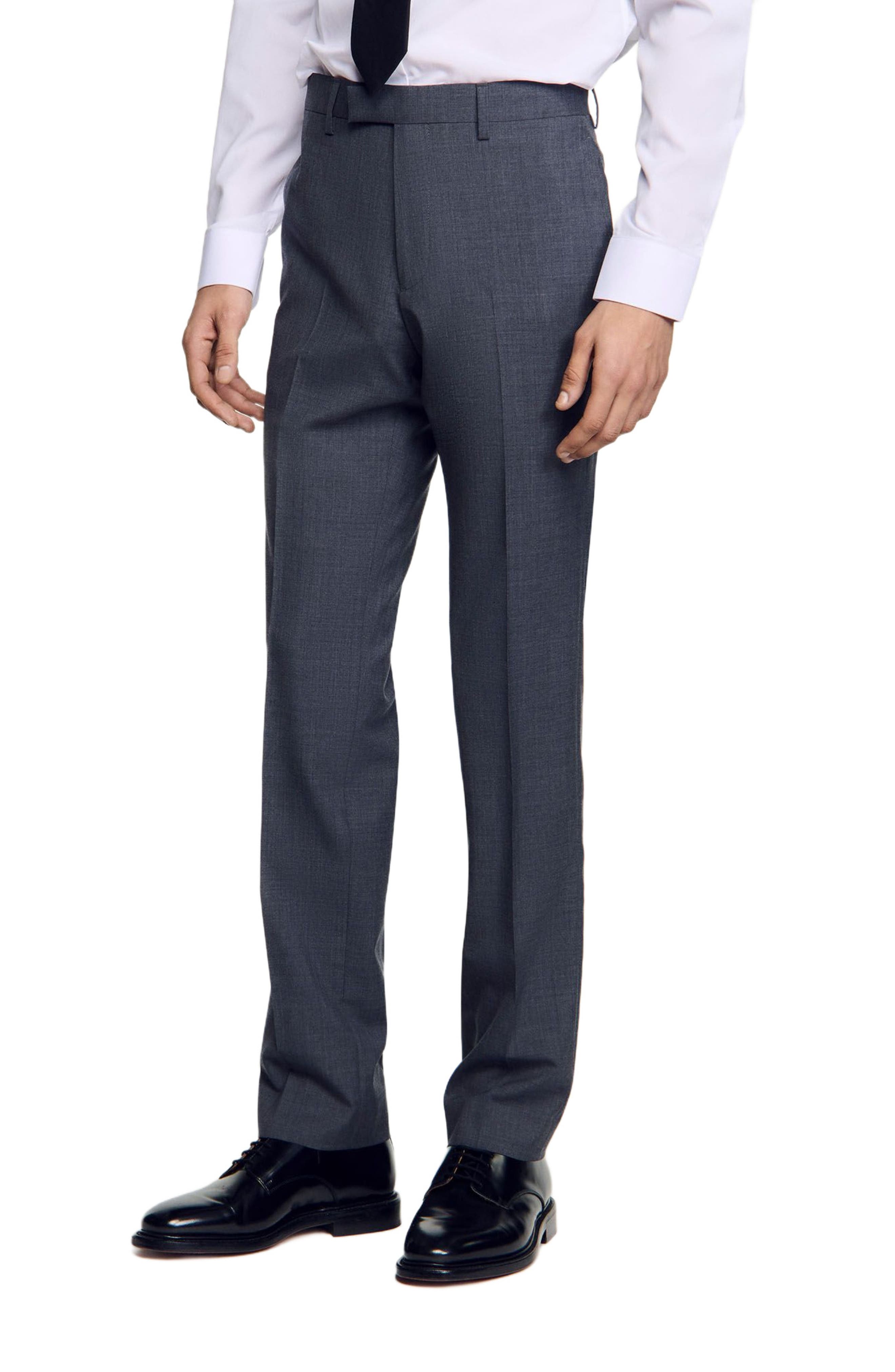 SANDRO Glazed leather derbies, Alternate, color, Black