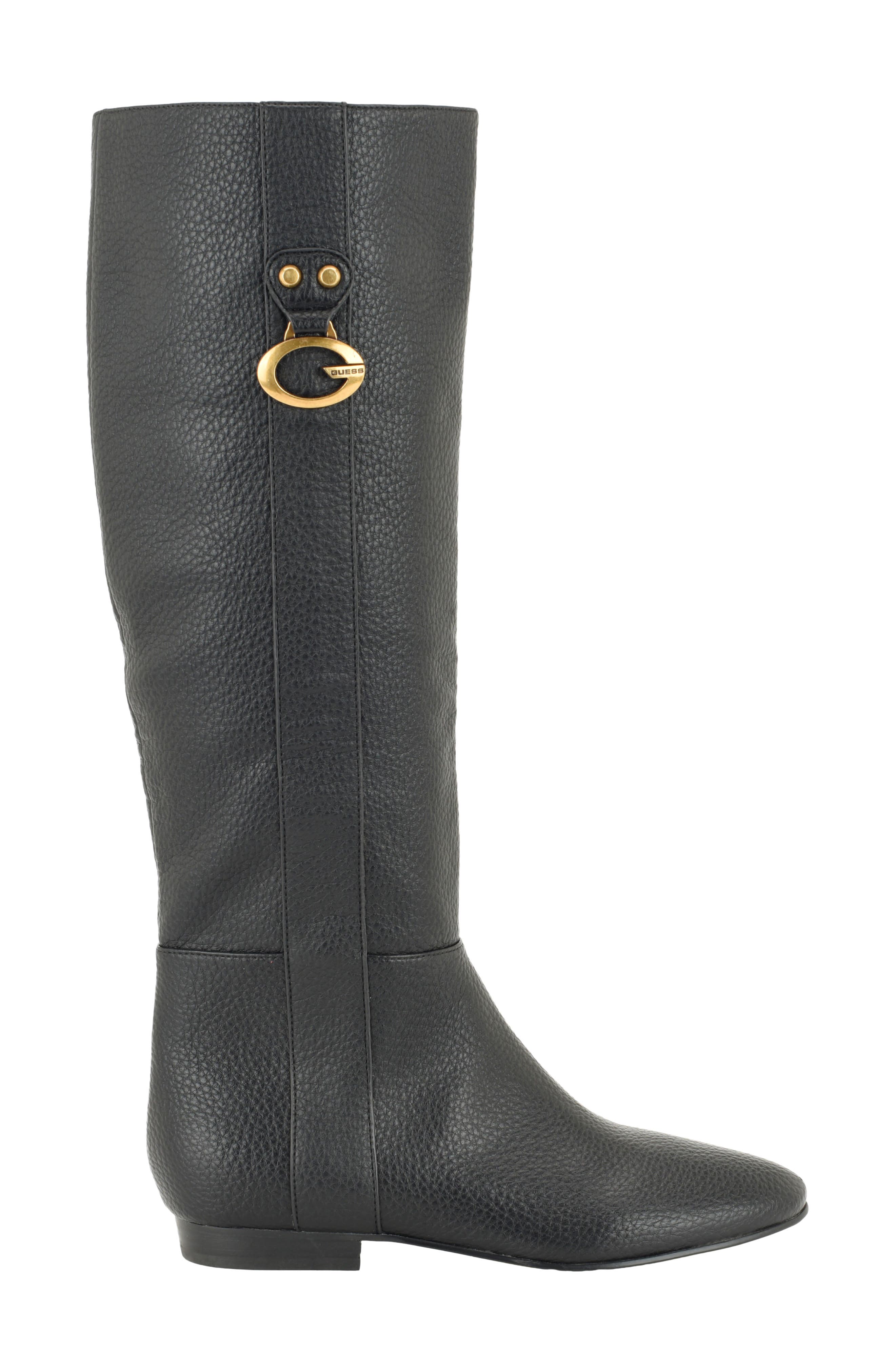 Gwelliana Faux Leather Over the Knee Boot, Alternate, color, BLACK