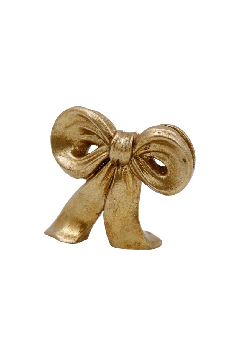 Resin Gold Bow Placecard Holder Set of 4 for Display and Entertaining, Alternate, color, Gold